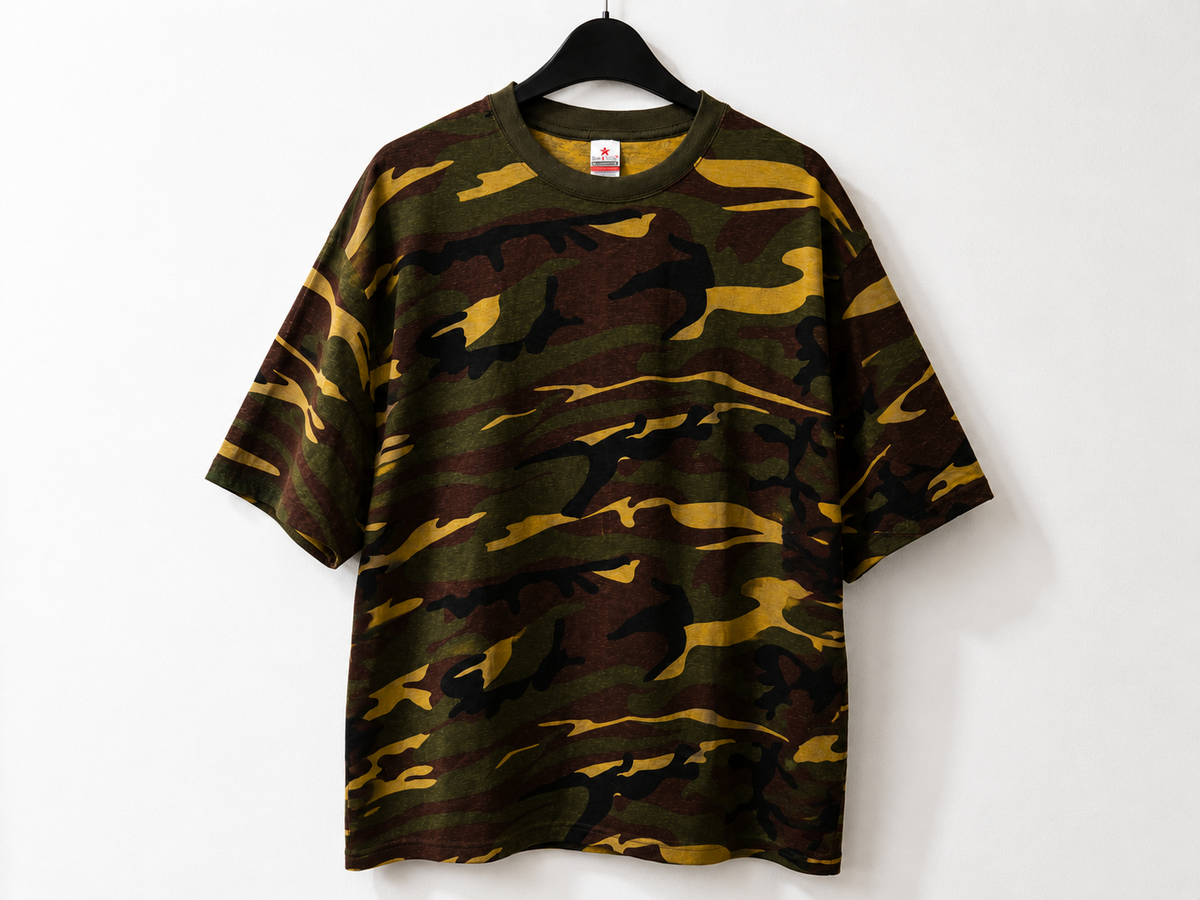 Men’s Camouflage T-Shirt 100% Premium Cotton – Military Soldier Army Print Casual Streetwear Tee